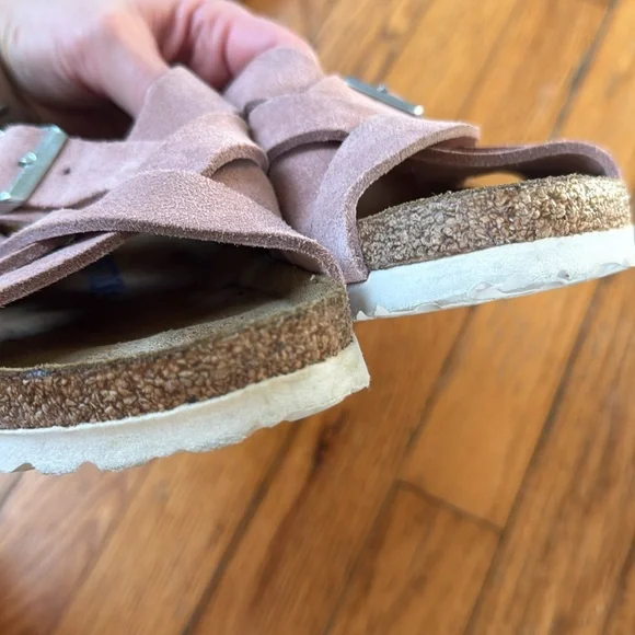 Birkenstock Lugano pink clay suede Women's Blush Sandals 38 - Picture 5 of 9